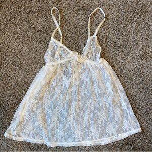 Gilly Hicks Sydney Sleepwear TankTop Babydoll Women’s Small Ivory Lace Lingerie
